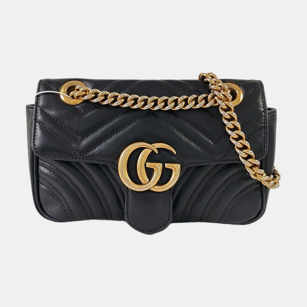 GG Marmont Small Quilted Calfskin Black
