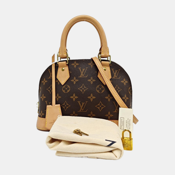 ALMA BB Monogram Coated Canvas Brown