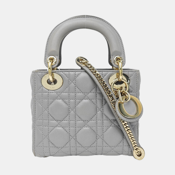 Lady Dior Mini Quilted Lambskin Blue