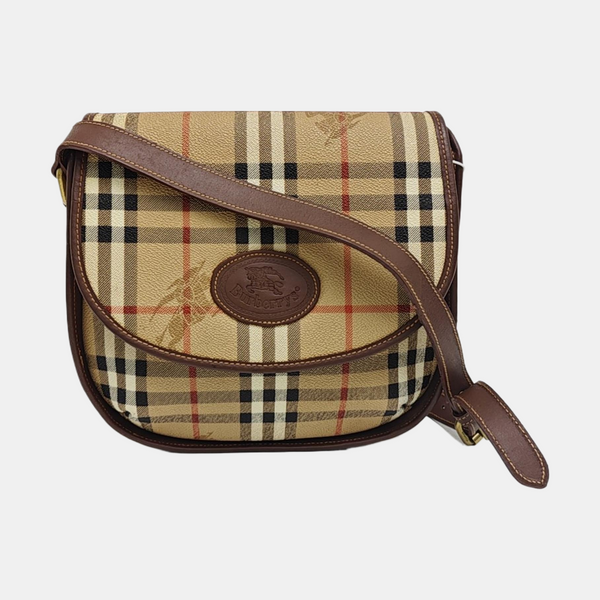 Coated Canvas Shoulder Bag Beige