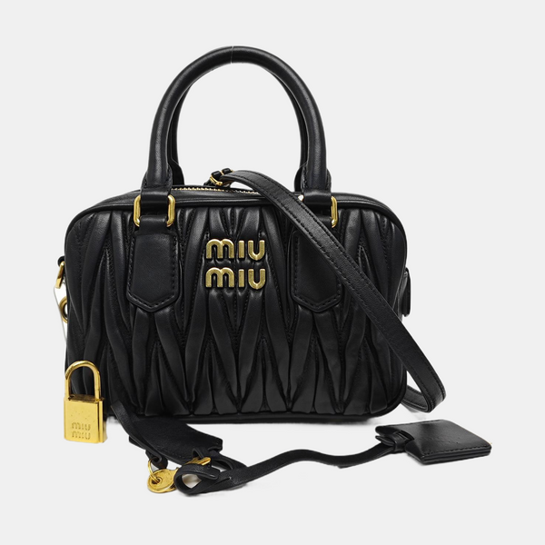 Arcadie Matelassé Small Quilted Lambskin Black