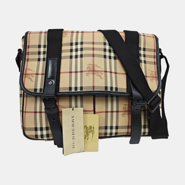 Coated Canvas Shoulder Bag Beige
