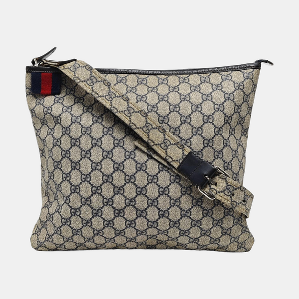 Monogram Coated Canvas Shoulder Bag Blue