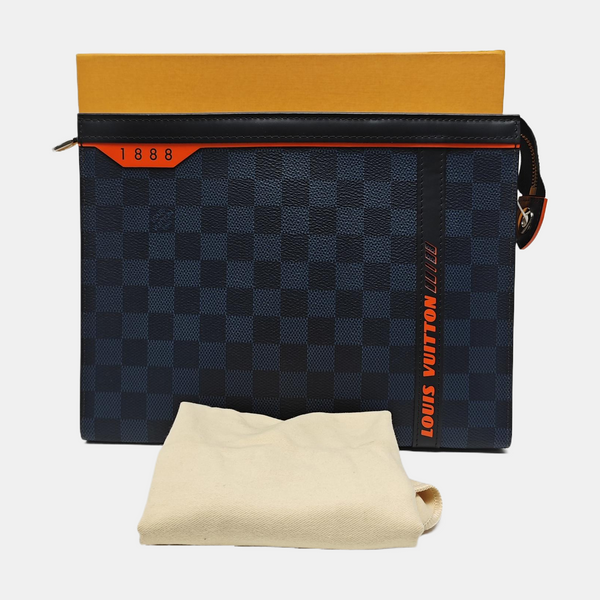 Pochette Voyag MM Damier Coated Canvas Blue
