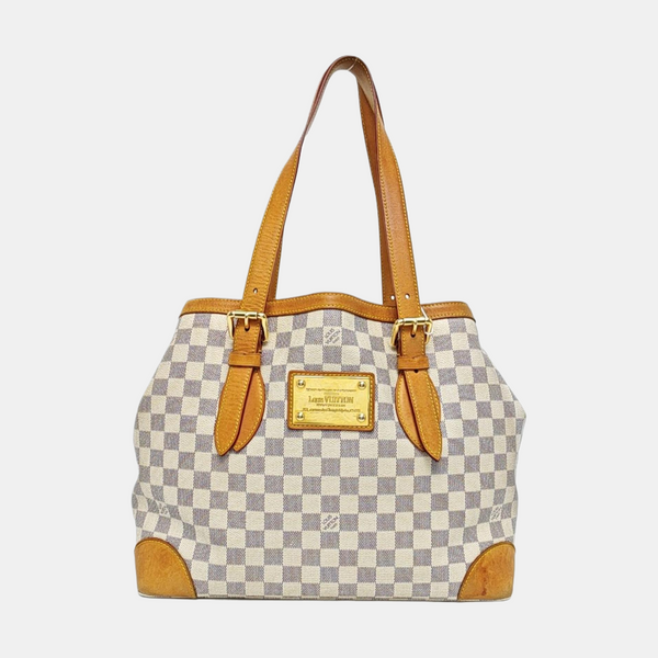 HAMPSTEAD MM Damier Azur Coated Canvas White