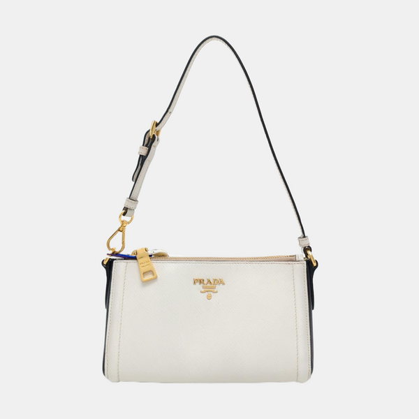 Saffiano Calfskin Top Handle Bag White