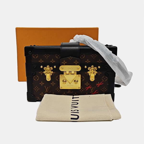 PETITE MALLE Monogram Coated Canvas Brown