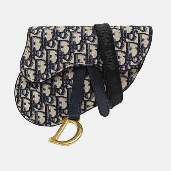 Saddle Mini Oblique Canvas Blue