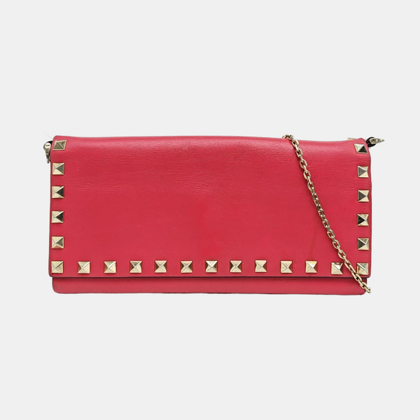Rockstud Calfskin Red