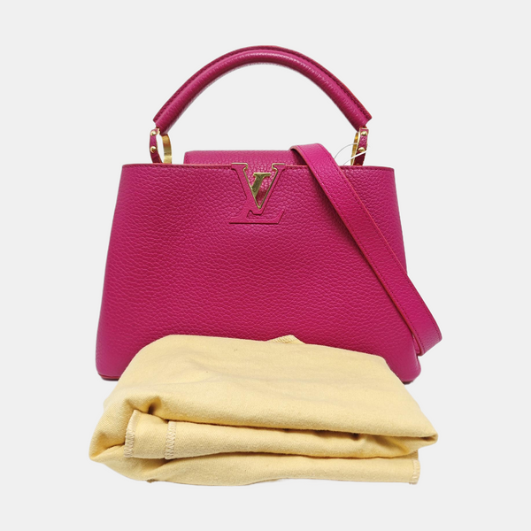Authenticated pre-owned CAPUCINES BB Calfskin Pink - Shoulder Bag at Looply