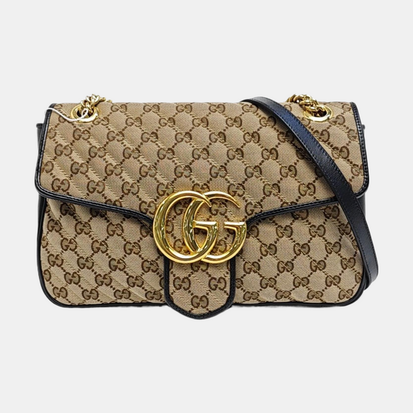 GG Marmont Medium Monogram Canvas Beige