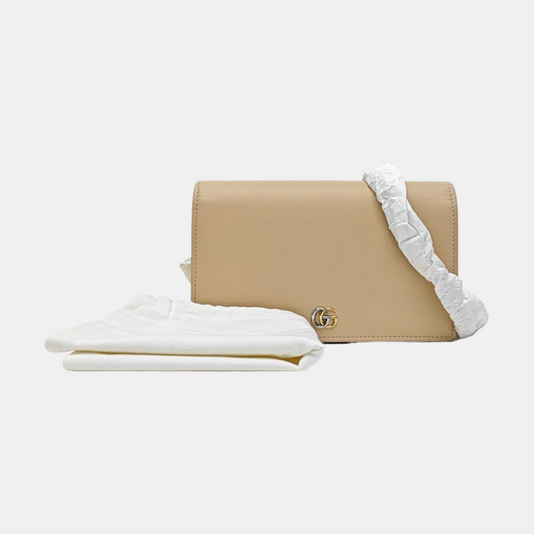 GG Marmont Small Calfskin Beige