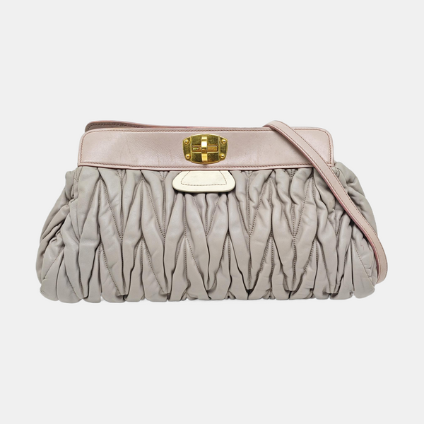 Quilted Lambskin Tote Bag Gray