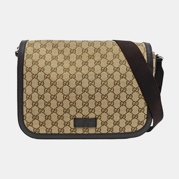 Monogram Fabric Shoulder Bag Beige