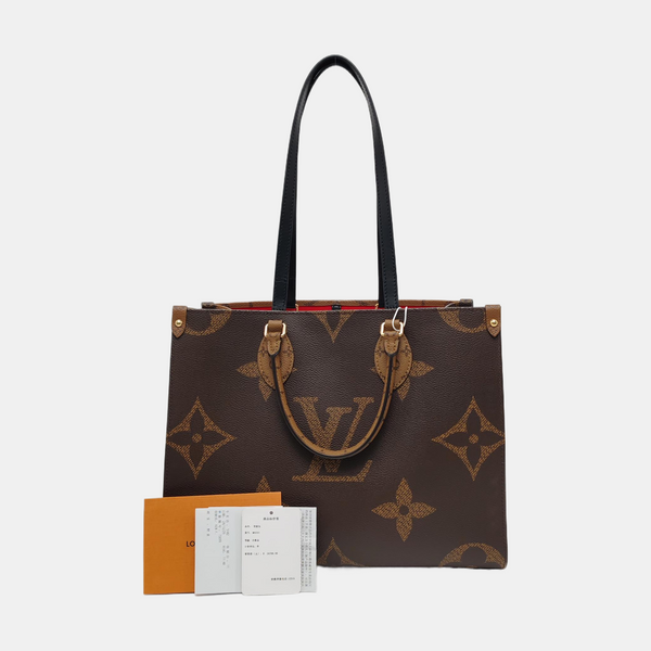 Authenticated pre-owned ONTHEGO MM Monogram Coated Canvas Brown - Tote Bag at Looply