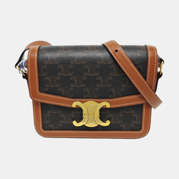 TRIOMPHE Small Coated Canvas Brown