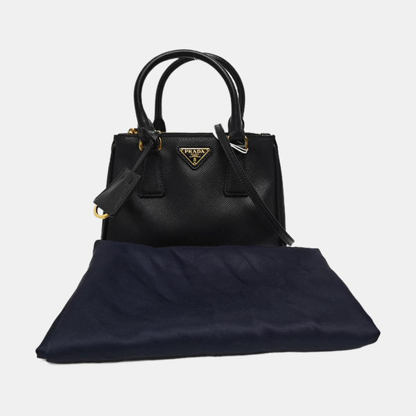 Galleria Super Mini Saffiano Calfskin Black