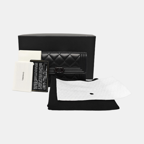 Quilted Lambskin Wallet Black