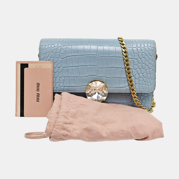 Calfskin Shoulder Bag Blue