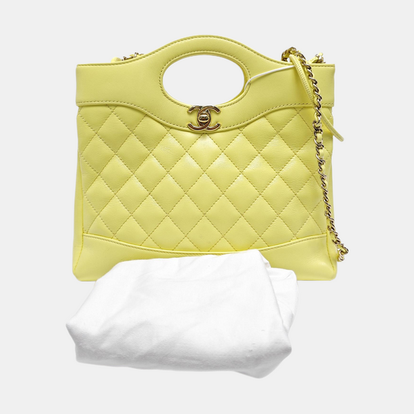 CHANEL 31 Mini Quilted Calfskin Yellow