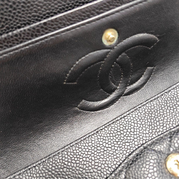 CLASSIC FLAP Medium Quilted Grained Calfskin Black