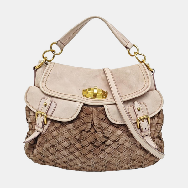 Suede Shoulder Bag Beige