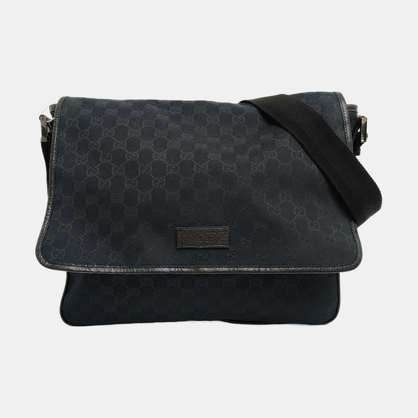 Monogram Fabric Shoulder Bag Blue