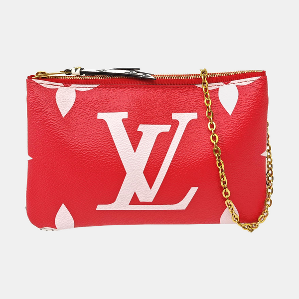 DOUBLE ZIP Monogram Coated Canvas Red