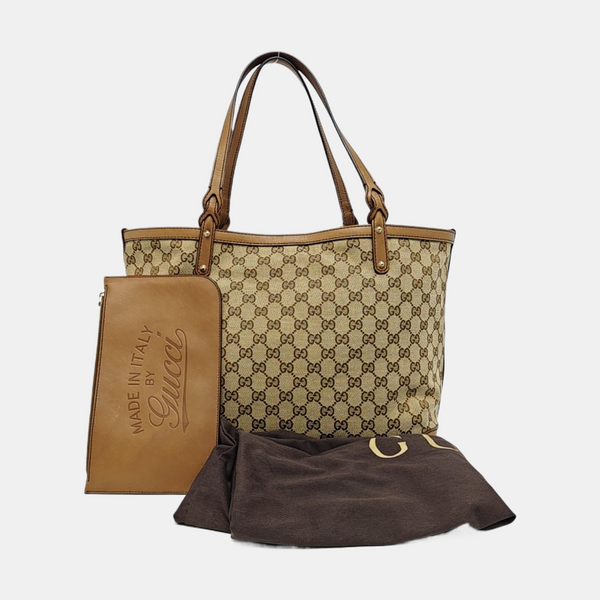 Monogram Canvas Tote Bag Brown