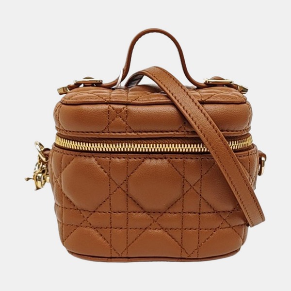 Lady Dior Super Mini Cannage Lambskin Brown