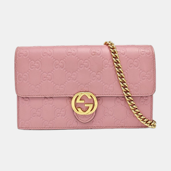 Interlocking G Small Monogram Calfskin Pink