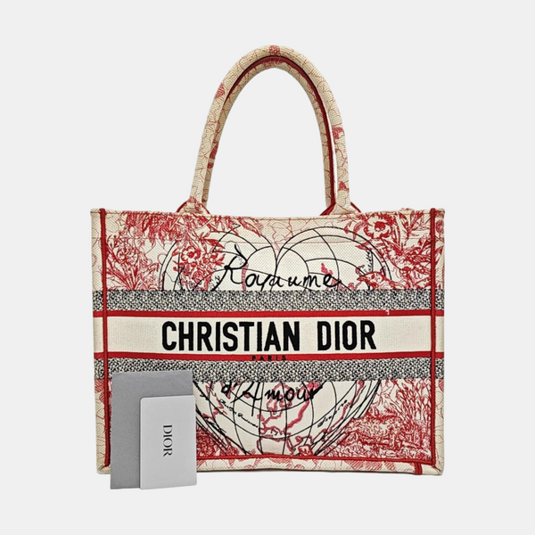 Book Tote Medium Fabric Red