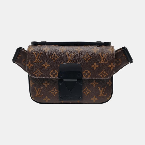 S LOCK Monogram Coated Canvas Brown