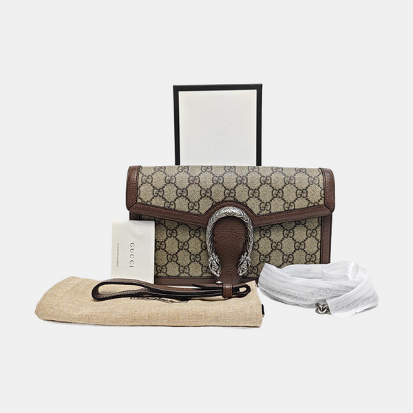 Authenticated pre-owned Dionysus Monogram Coated Canvas Beige - Clutch at Looply