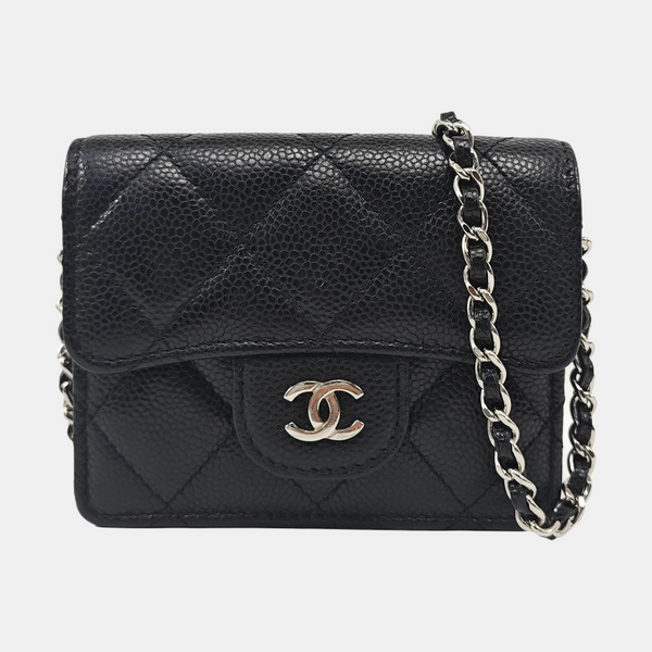 CLASSIC FLAP Quilted Grained Calfskin Black