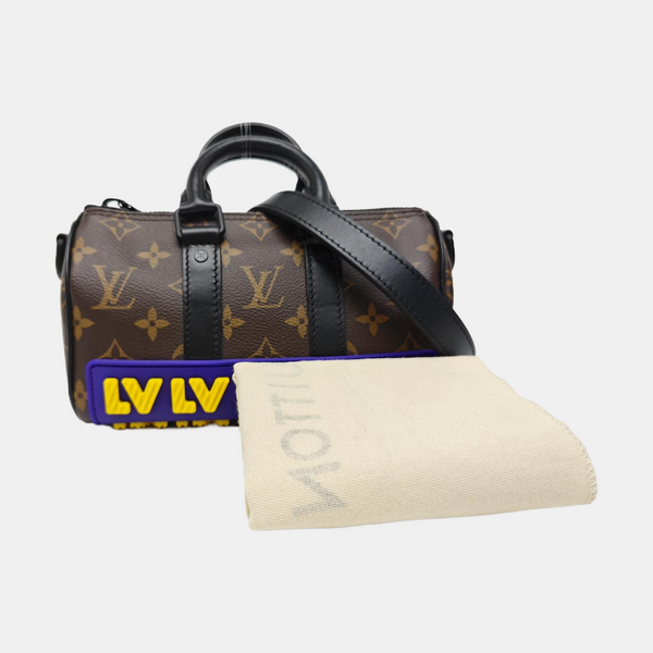 KEEPALL Nano Monogram Coated Canvas Brown