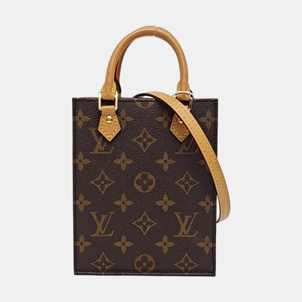 SAC PLAT Mini Monogram Coated Canvas Brown