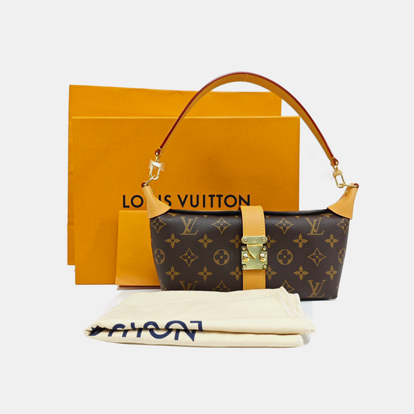 Pochette Mia Monogram Coated Canvas Brown