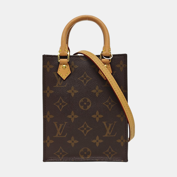 SAC PLAT Mini Monogram Coated Canvas Brown