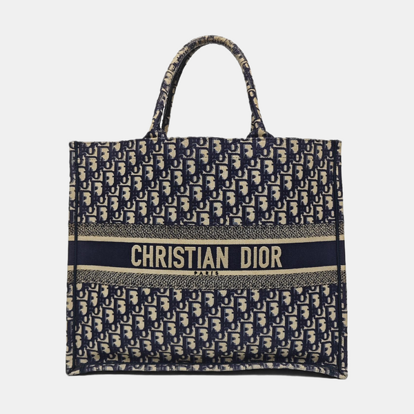 Book Tote Large Oblique Canvas Blue