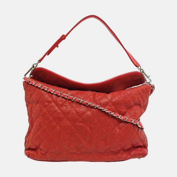 Quilted Grained Calfskin Red