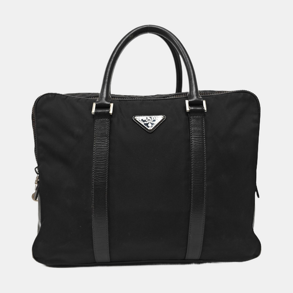 Nylon Top Handle Bag Black