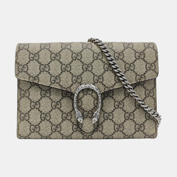 Dionysus Mini Monogram Coated Canvas Beige