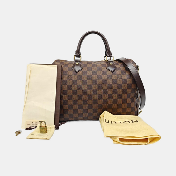 SPEEDY 30 Damier Ebene Coated Canvas Brown
