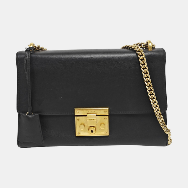 Padlock Medium Calfskin Black