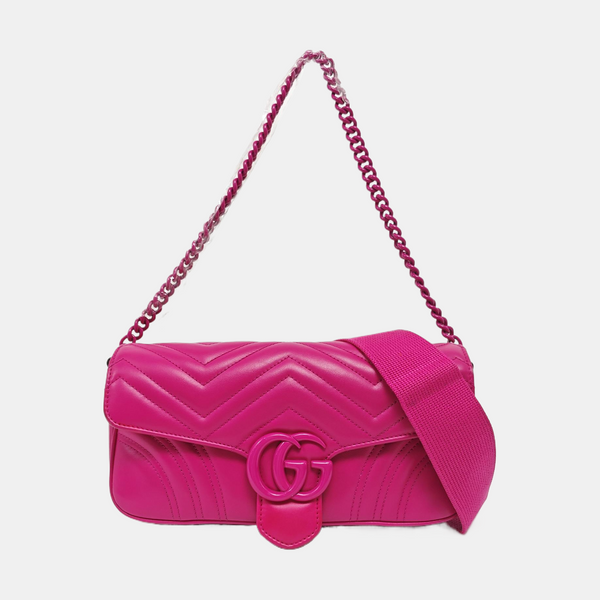 GG Marmont Medium Quilted Calfskin Red