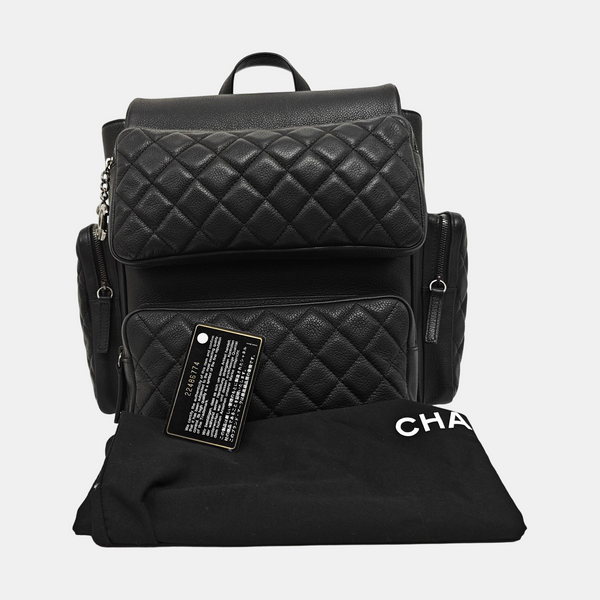 Quilted Grained Calfskin Black