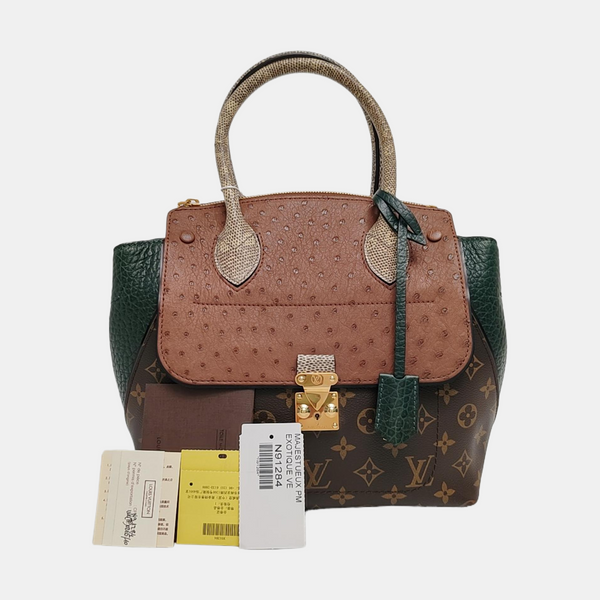 MAJESTUEUX Monogram Coated Canvas Brown