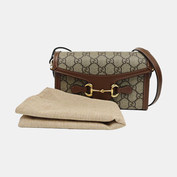 Horsebit 1955 Mini Monogram Coated Canvas Beige