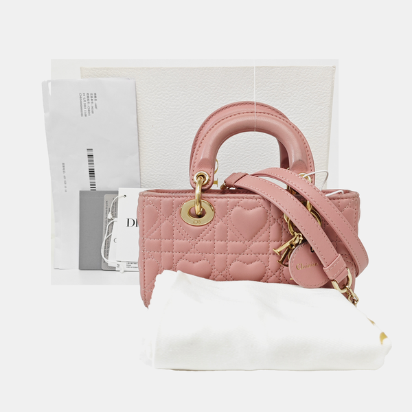 Lady D-Joy Super Mini Cannage Lambskin Pink